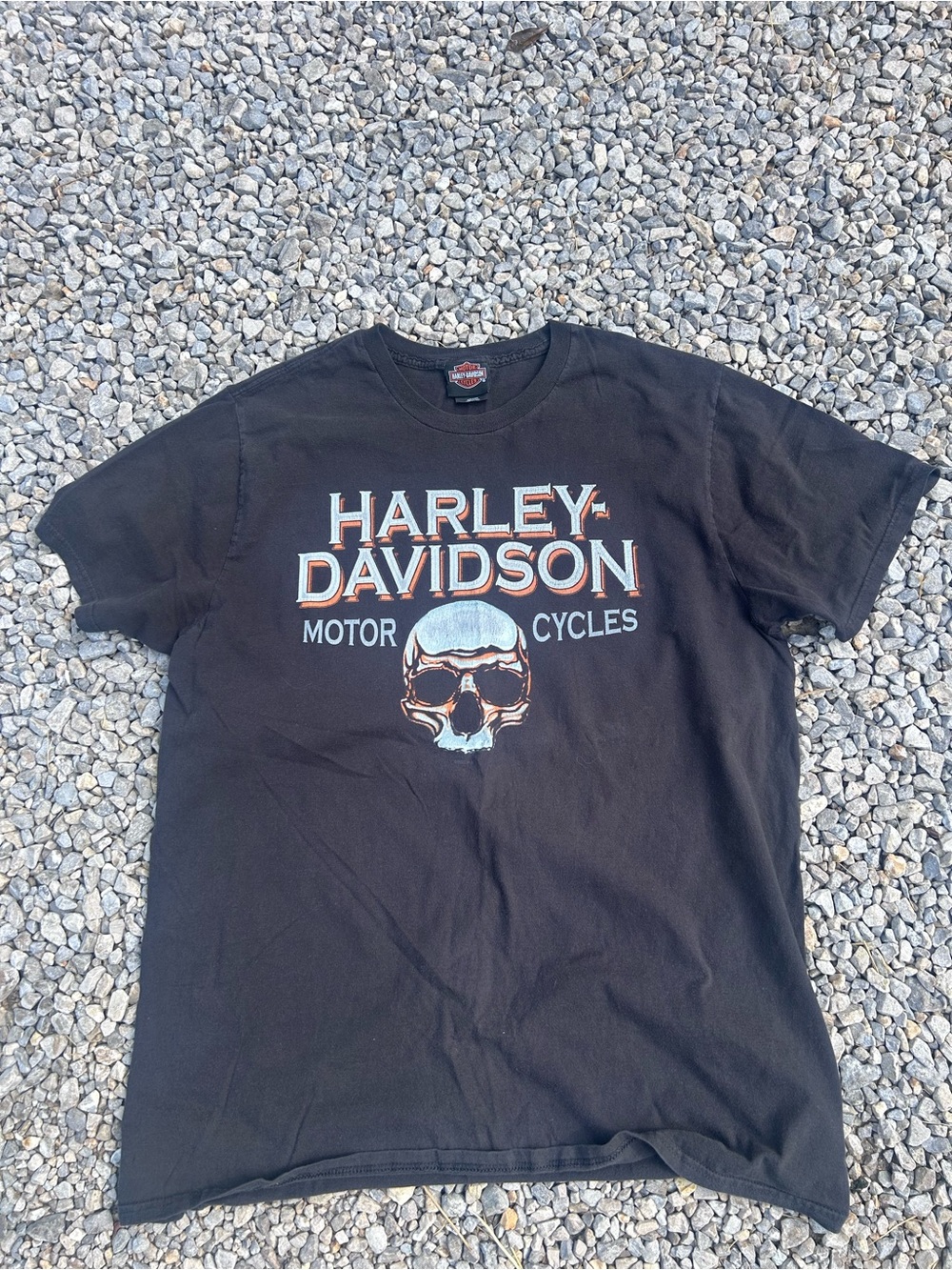 Harley-Davidson Black Short Sleeve Tee with Skull Graphic